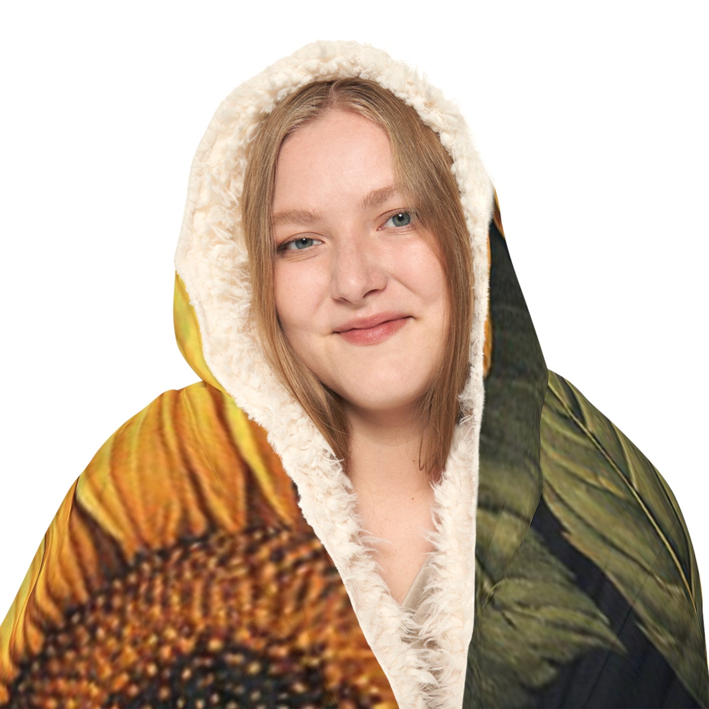 Sunflower Snuggle Blanket, Cozy Throw Blanket, Warm Fleece Wrap, Gift for Her, Home Decor for Fall