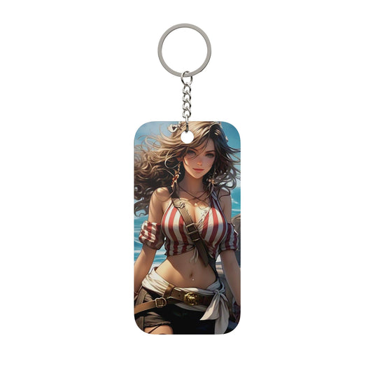 Pirate Girl Double-Sided Keychain Charm