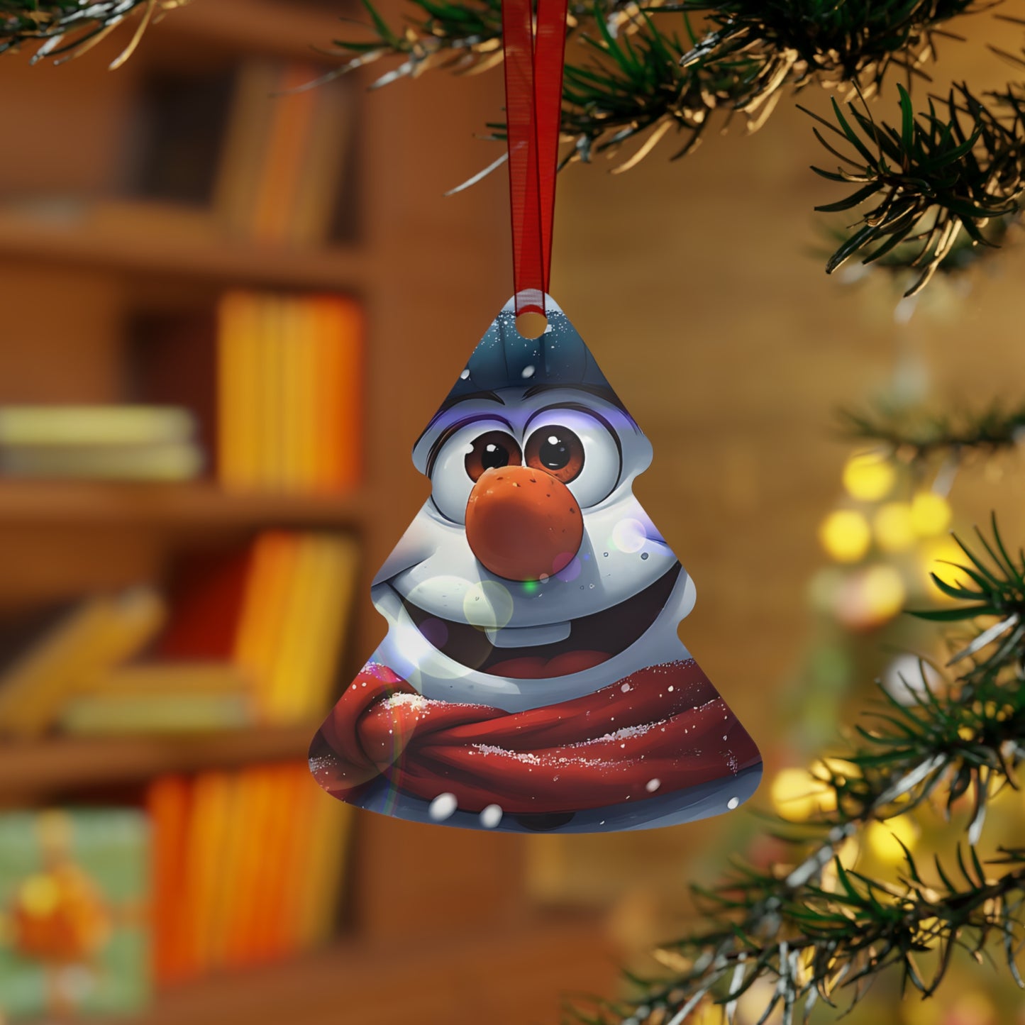 Festive Snowman Bell Metal Ornament — Cute Holiday Tree Decoration