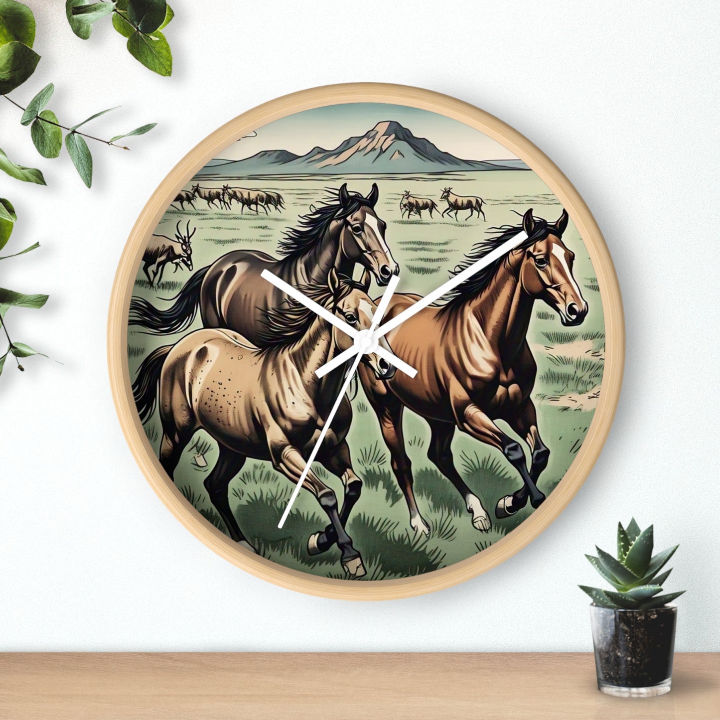 Rustic Horse Wall Clock - Equestrian Decor, Farmhouse Style, Gift for Horse Lovers, Country Home Decor, Western Wall Art