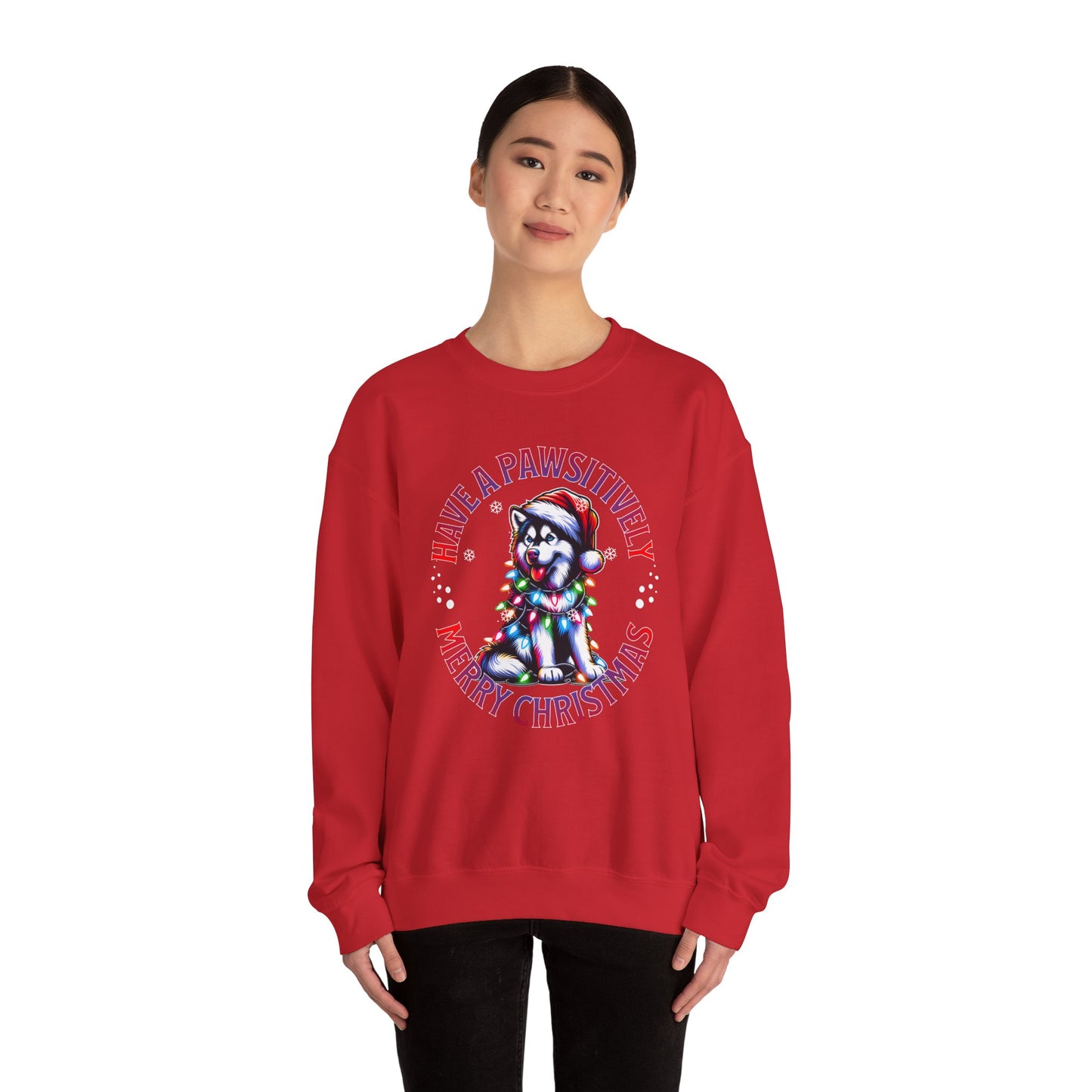 Christmas Puppy Sweatshirt — "Have a Pawsitively Merry Christmas" Holiday Crewneck