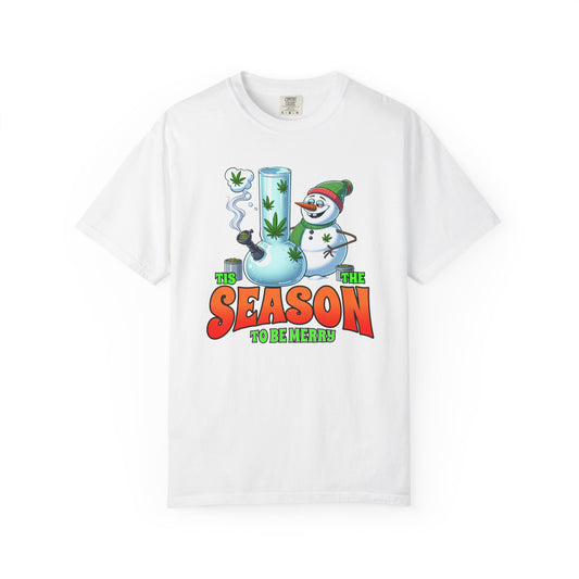 Holiday Cannabis Fun T-Shirt | Merry Season Tee, Unisex Gift, Party Apparel, 420 Friendly, Winter Social Wear