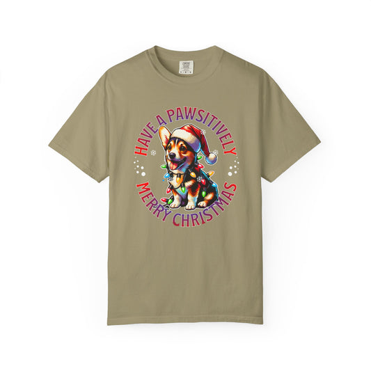 Christmas Corgi T-Shirt – "Have a Pawsitively Merry Christmas" Holiday Tee