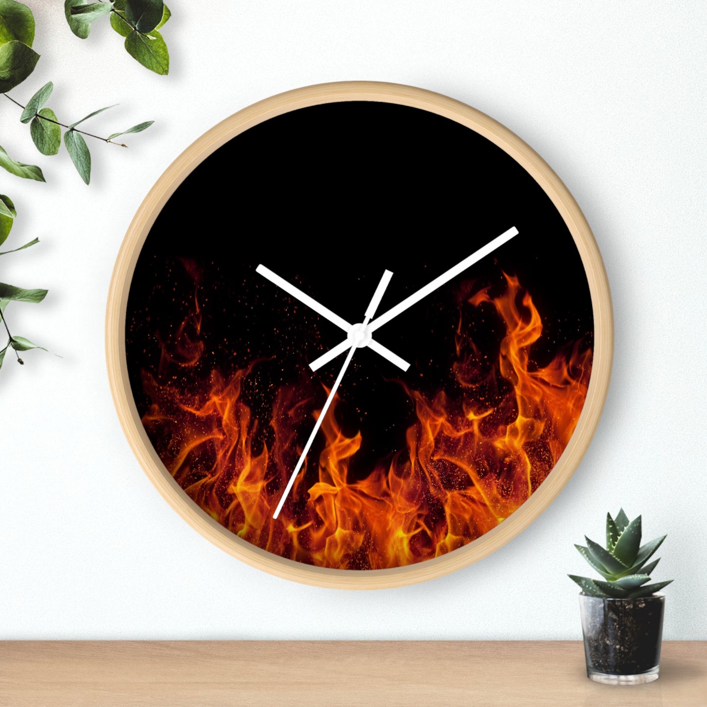 Fiery Flame Wall Clock | Home Decor, Gift for Him, Modern Art, Unique Timepiece, Burning Inspiration