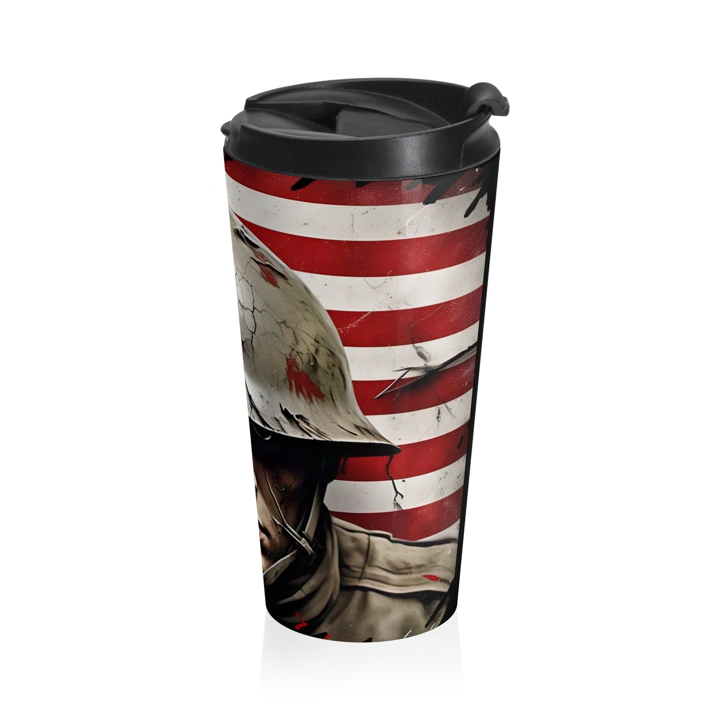 Patriotic Travel Mug, Veteran Appreciation Gift, 4th of July Coffee Cup, Military Hero Mug, American Flag Insulated Tumbler
