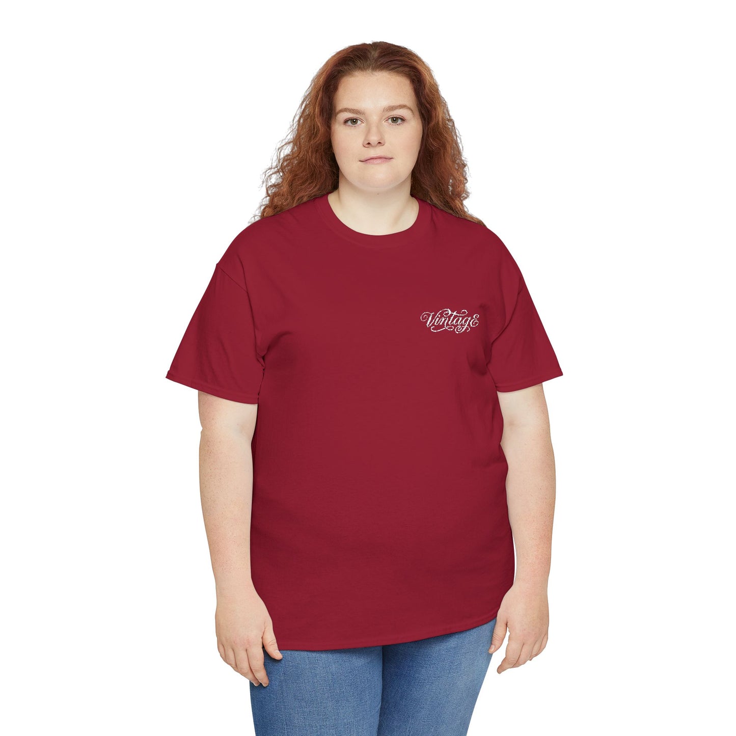 T-Shirt — Vintage in White Chest Logo Tee