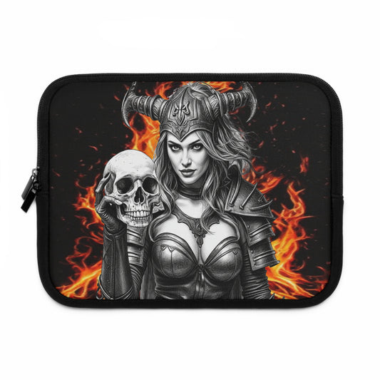 Valkyrie Laptop Sleeve — Gothic Warrior Fire Design