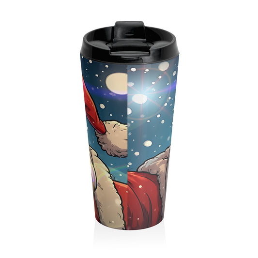 Festive Santa (christmas selfies) Stainless Steel Travel Mug