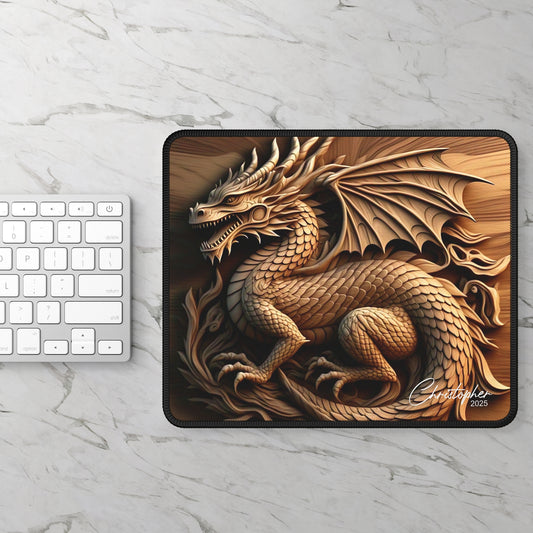 Intricate Dragon Gaming Mouse Pad | Fantasy Decor for Gamers, PC Accessories, Office Decor, Unique Gift Idea, Desk Essentials