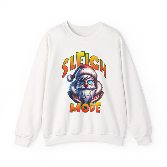 Sleigh Mode Sweatshirt — Cool Santa Graphic Holiday Crewneck
