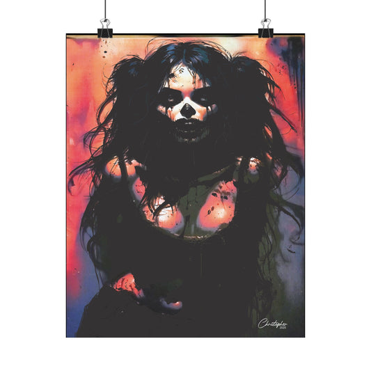 Laser Engraved Original Art Gothic Wall Art Poster, Edgy Home Decor, Alternative Aesthetic Prints, Halloween Decor, Unique Gift Idea