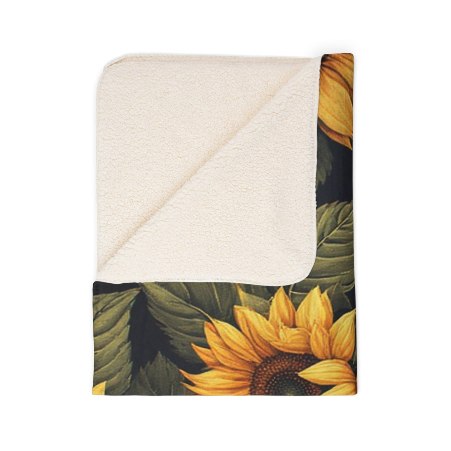 Sunflower Fleece Sherpa Blanket, Cozy Home Decor, Gift for Garden Lovers, Perfect for Autumn, Floral Throw Blanket