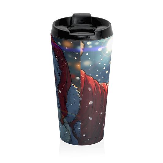 Festive Santa (christmas selfies) Stainless Steel Travel Mug