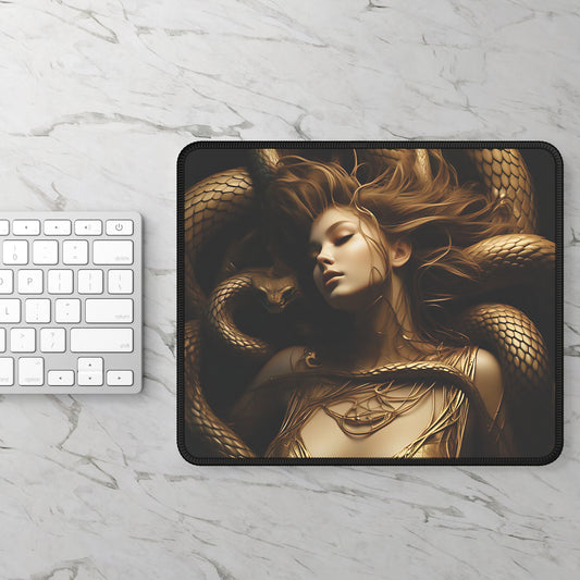 Medusa Goddess Gaming Mouse Pad — Luxurious Serpent Fantasy Desk Mat