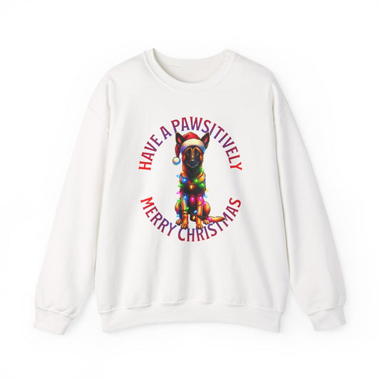 Christmas Dachshund Sweatshirt - "Have a Pawsitively Merry Christmas" Cute Holiday Dog Crewneck