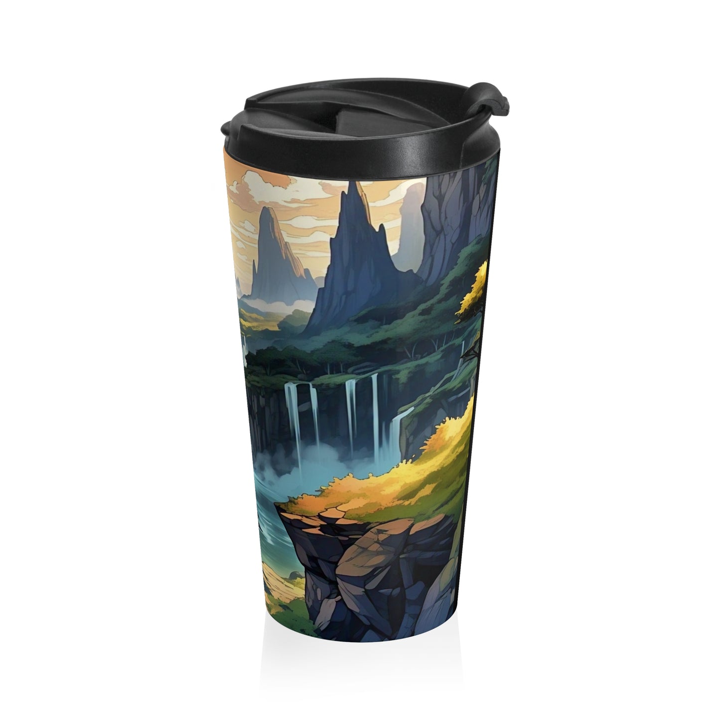 Nature-Themed Stainless Steel Travel Mug, Adventure Mug, Outdoor Gift, Camping Accessory, Eco-Friendly Coffee Cup