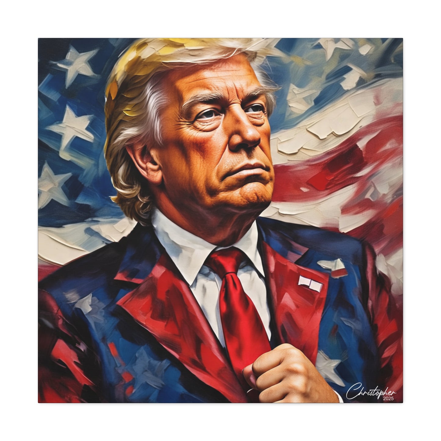 Patriotic Canvas Art, Stretched Wall Decor, Home Office, Gifts for Republicans, Political Enthusiasts, Americana Artwork