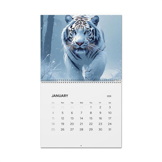 Majestic Tiger Wall Calendar 2026, Animal Lover Gift, Home Decor, Nature Enthusiast Calendar, Wildlife Art, Monthly Planner