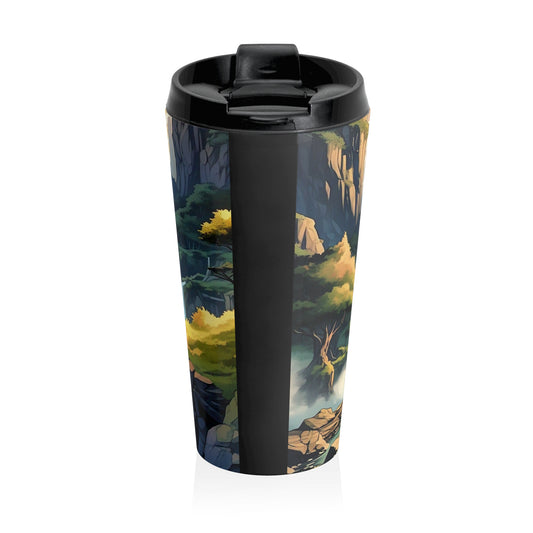 Nature-Themed Stainless Steel Travel Mug, Adventure Mug, Outdoor Gift, Camping Accessory, Eco-Friendly Coffee Cup