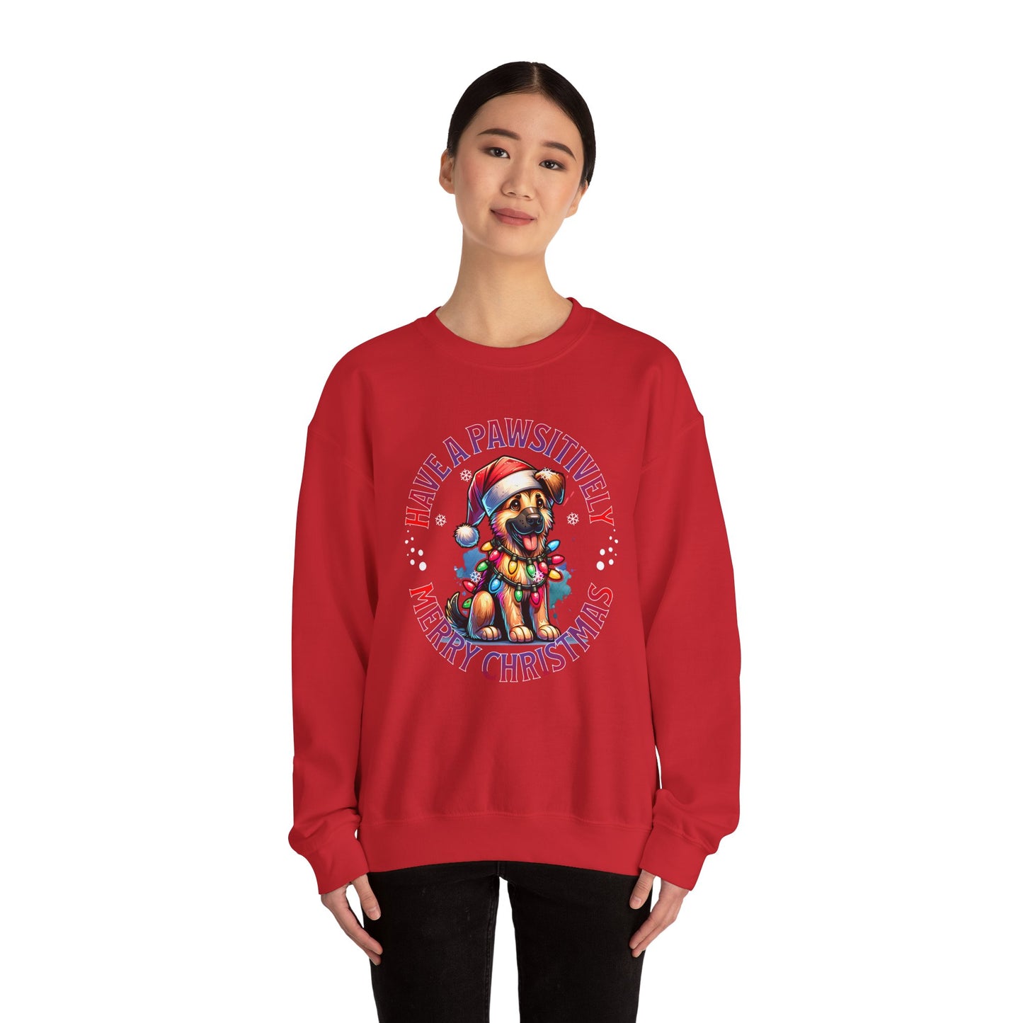 Christmas German Shepard Sweatshirt – "Have a Pawsitively Merry Christmas" Crewneck