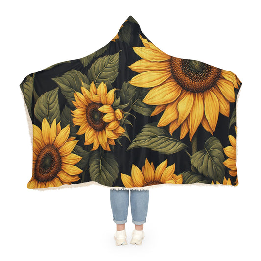 Sunflower Snuggle Blanket, Cozy Throw Blanket, Warm Fleece Wrap, Gift for Her, Home Decor for Fall