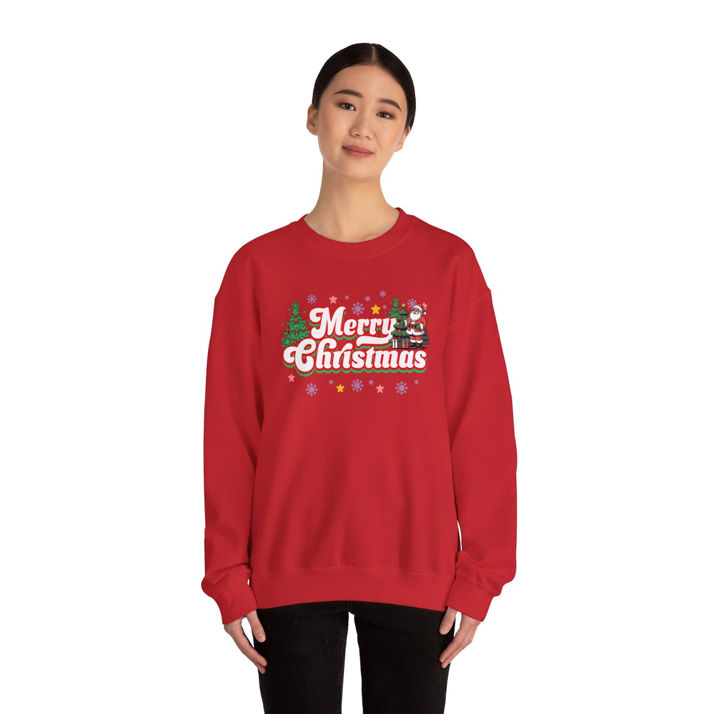 Merry Christmas Crewneck Sweatshirt — Festive Holiday Graphic Sweatshirt