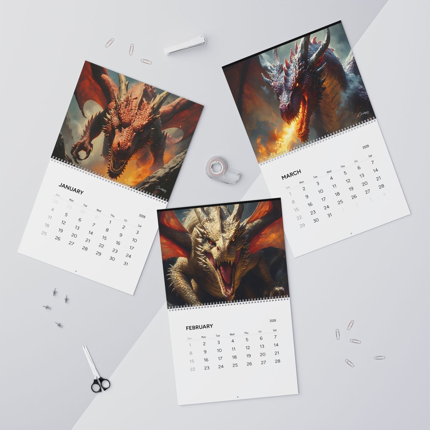 Here there be Dragons Wall Calendars (2026)