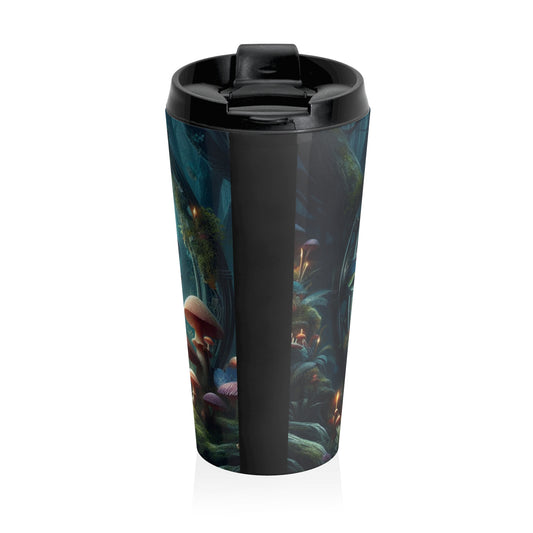 Fantasy Hummingbird Travel Mug, Enchanted Forest Design, Coffee Cup for Nature Lovers, Gift for Wildlife Enthusiasts, Adventure Travel Gear