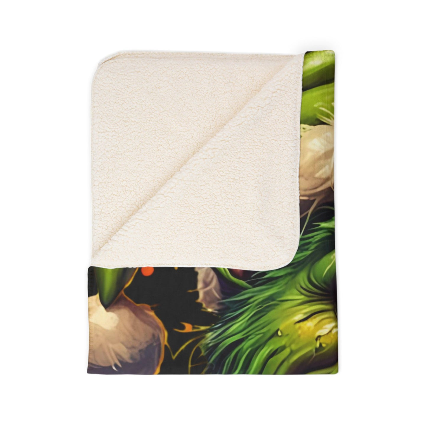 Grinch Christmas Sherpa Blanket — Cozy Holiday Fleece Throw