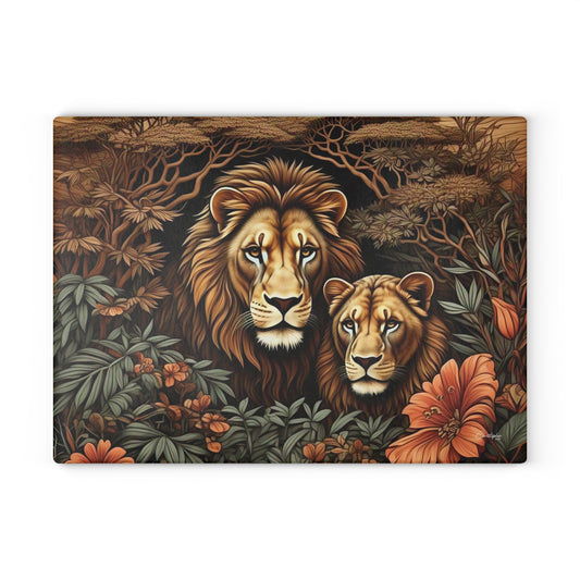 Wildlife-Themed Glass Cutting Board, Nature Lover Gift, Kitchen Decor, Animal Lover's Home Accents, Unique Housewarming Present