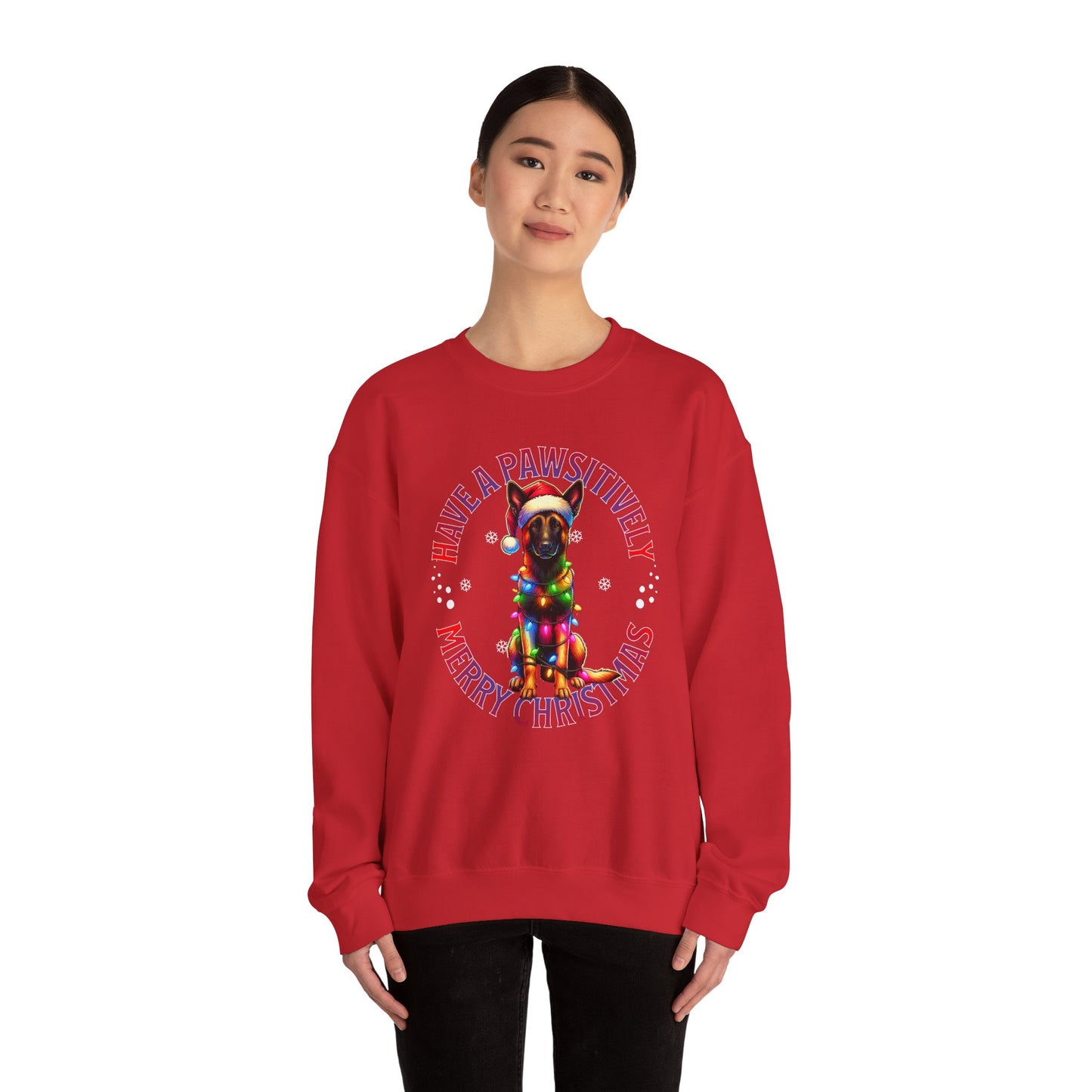 Christmas Dachshund Sweatshirt - "Have a Pawsitively Merry Christmas" Cute Holiday Dog Crewneck
