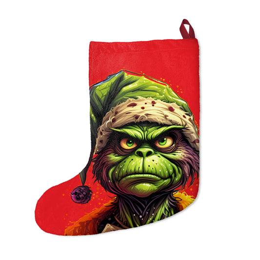 Grinch Christmas Stocking - Funny Grinch Face Holiday Stocking