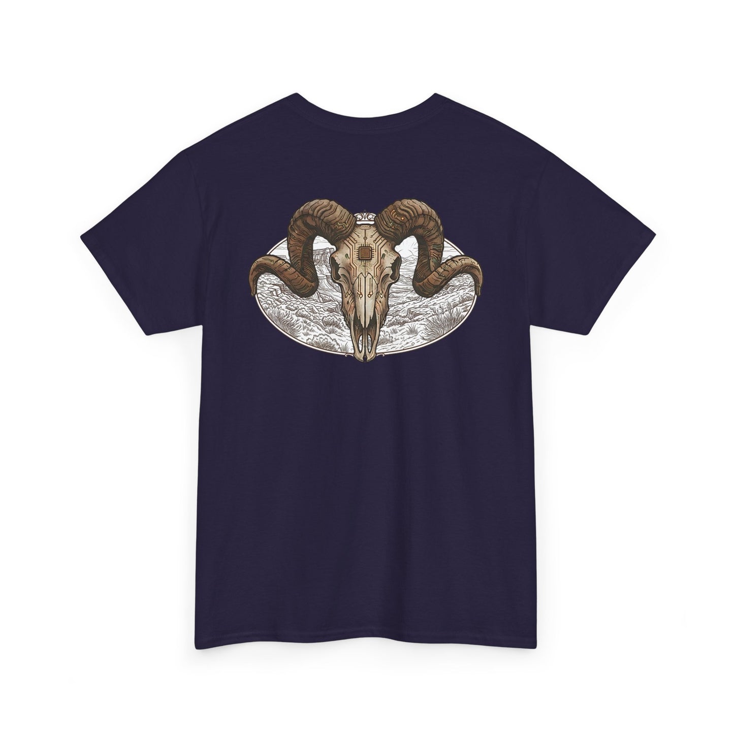 Ram Skull Graphic Tee Double Sided — 'Chestnut Valley, Oregon' Vintage Occult Shirt