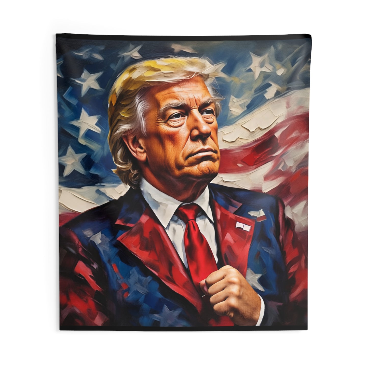 Donald Trump Portrait Wall Tapestry – Patriotic American Flag Home Decor