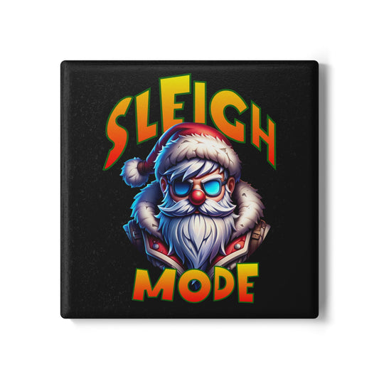 Sleigh Mode Ceramic Coaster – Funny Cool Santa Holiday Drink Coaster