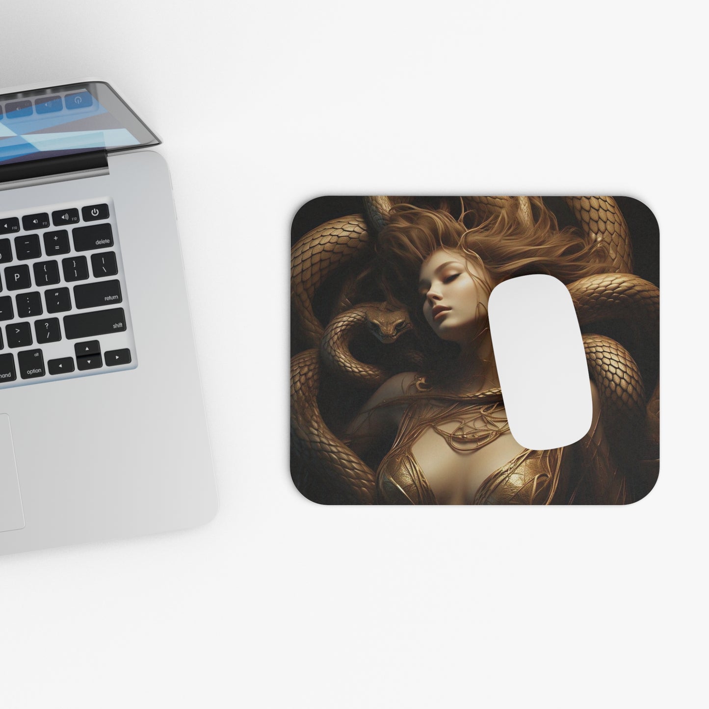 Artistic Snake-Themed Mouse Pad - Unique Design for Home Office