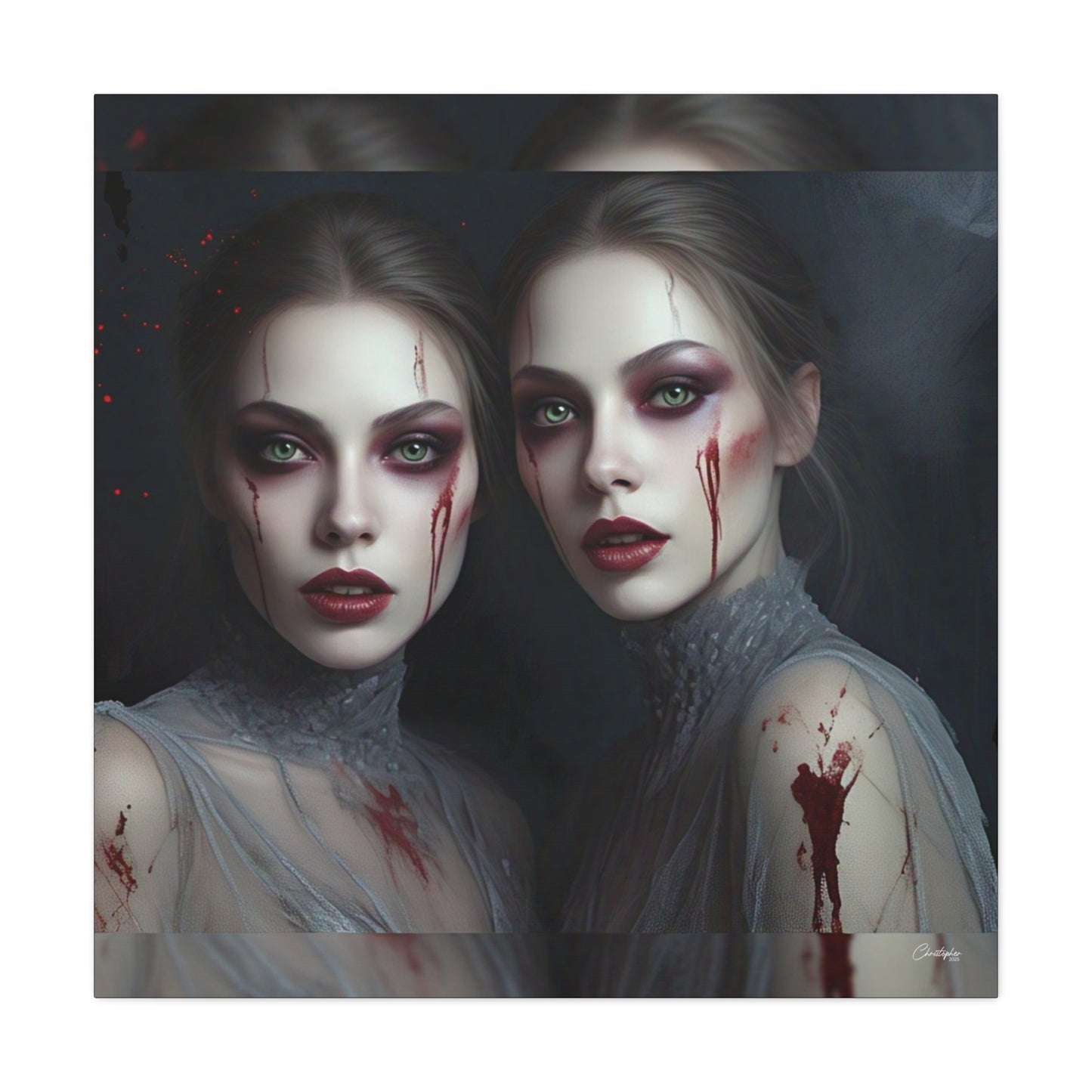 Spooky Art Canvas Print, Matte Canvas, Stretched Wall Decor, Gothic Home Decor, Halloween Art, Unique Gift