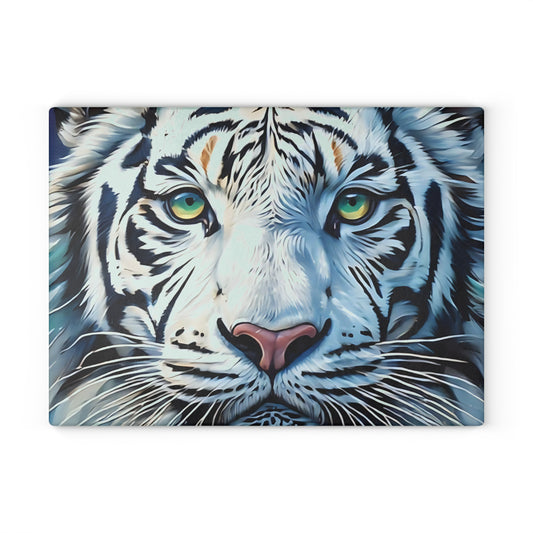 White Tiger Glass Cutting Board – Bold Wildlife Kitchen Art