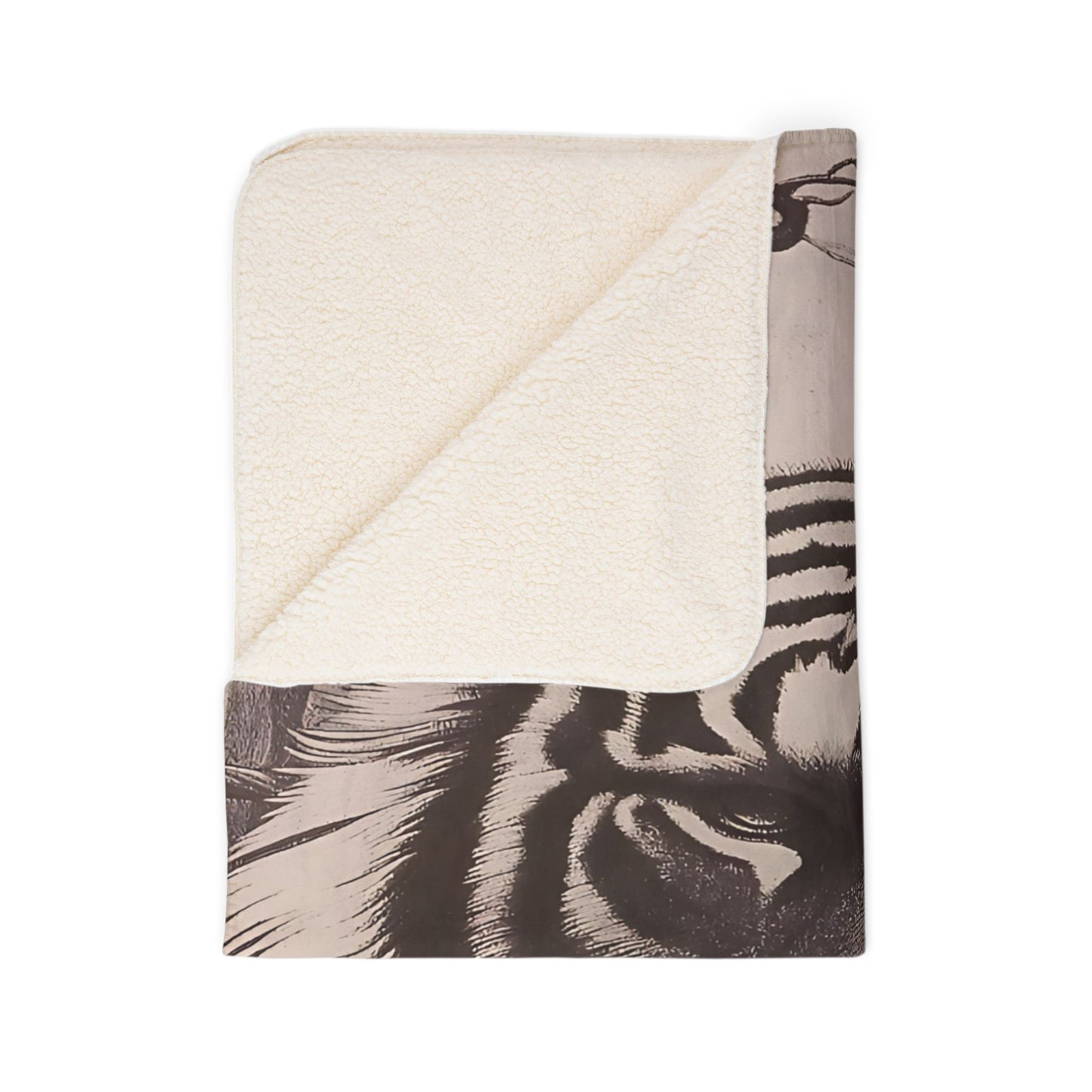 Tiger Portrait Sherpa Blanket – Cozy Fleece Throw with Majestic Wildlife Design
