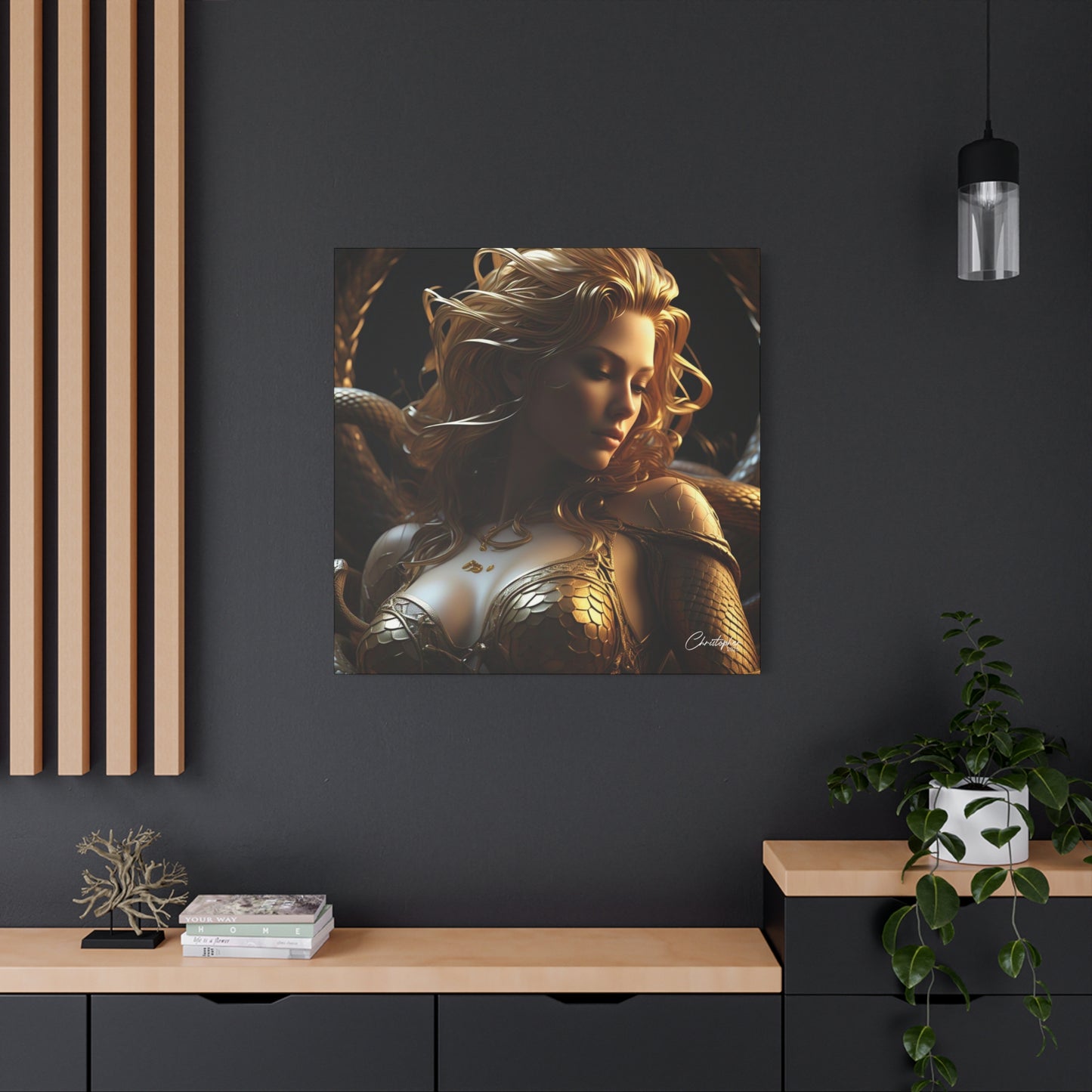 Fantasy Art Canvas Print - Serpent Goddess Home Decor