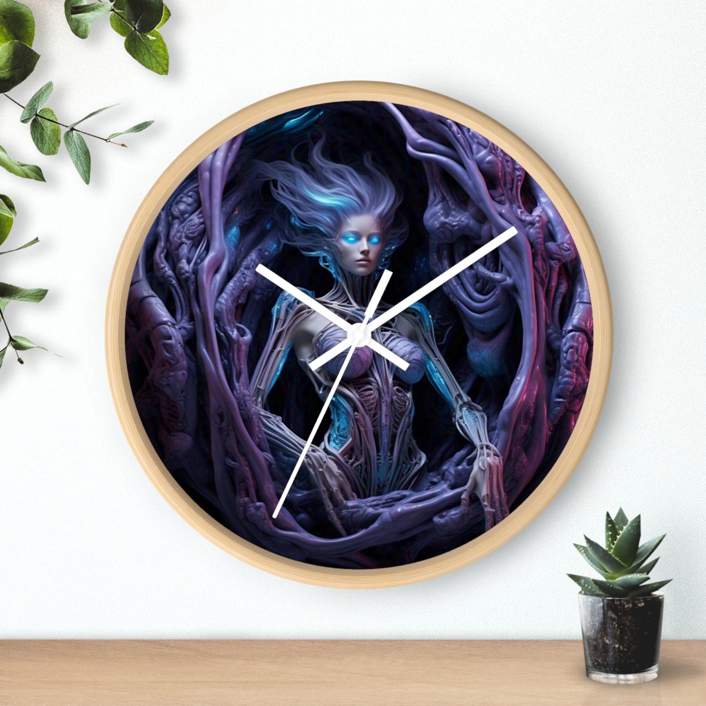 Mystical Fantasy Wall Clock, Unique Home Decor, Gothic Timepiece for Dreamers, Gift for Nerds, Spooky Occasions