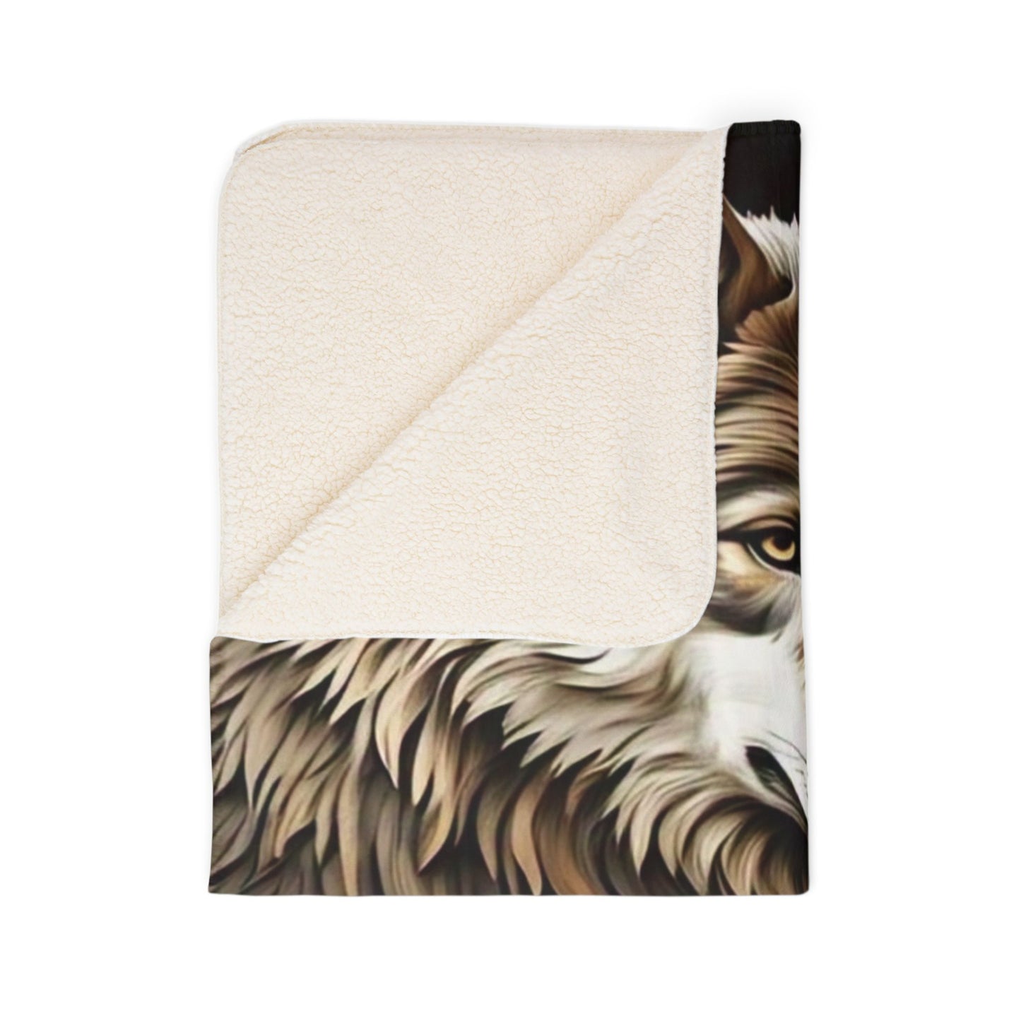 Cozy Wolf Fleece Sherpa Blanket | Wildlife Throw, Cuddle Blanket, Cabin Decor, Gift for Animal Lovers, Camping Essential, Home Comfort