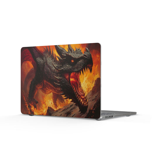 Fiery Dragon Matte MacBook Case — Black Dragon Laptop Cover