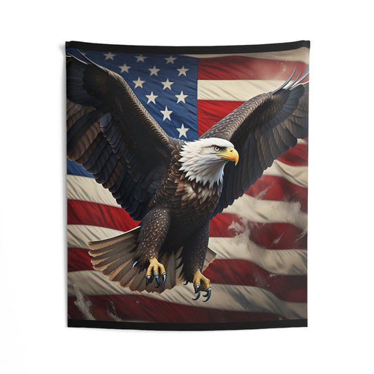 American Bald Eagle Wall Tapestry – Patriotic USA Flag Home Decor
