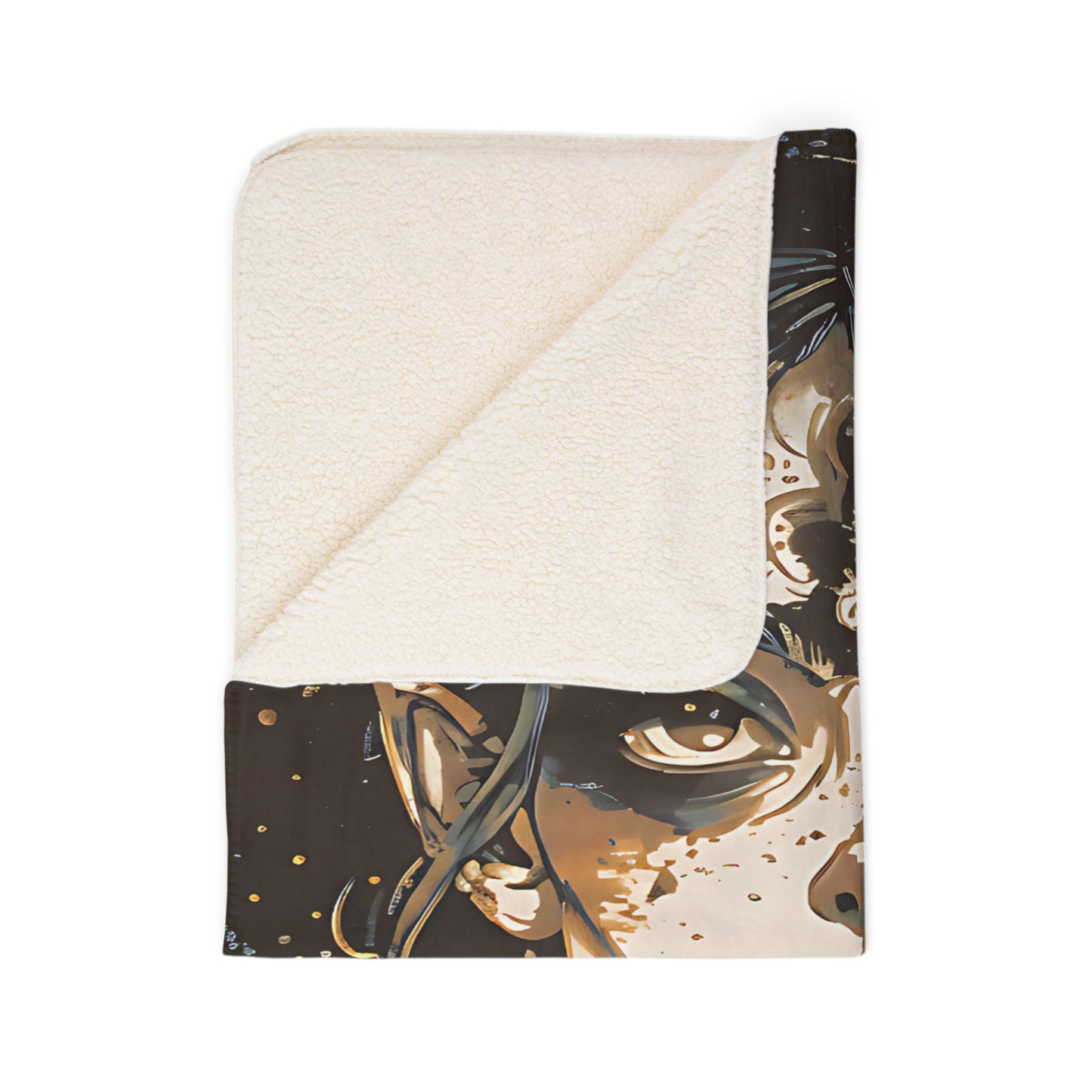 Laser Engraved Original Art Mystical Art Fleece Sherpa Blanket, Cozy Throw for Bohemian Decor, Great Gift for Witchy Vibes, Home, Meditation, Festivals