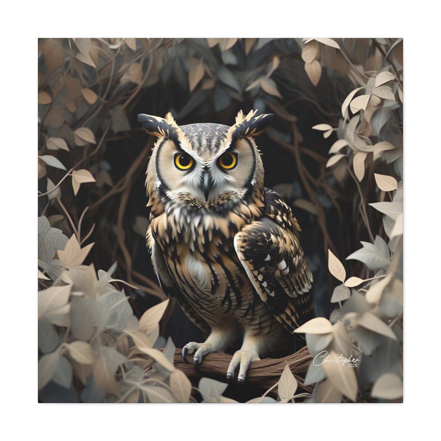 Realistic Owl Canvas Art - Nature Wall Decor for Home & Office