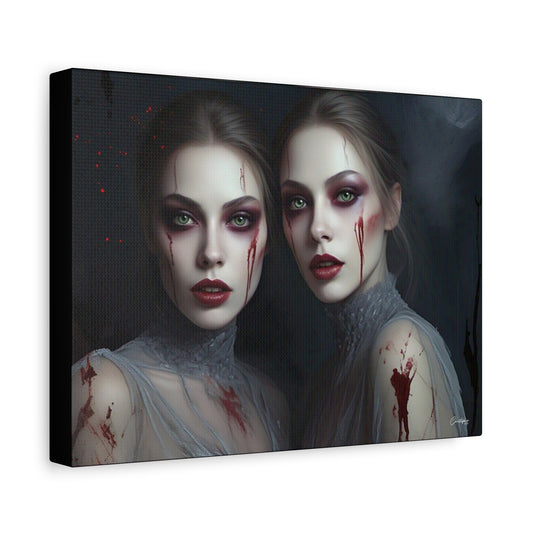 Spooky Art Canvas Print, Matte Canvas, Stretched Wall Decor, Gothic Home Decor, Halloween Art, Unique Gift