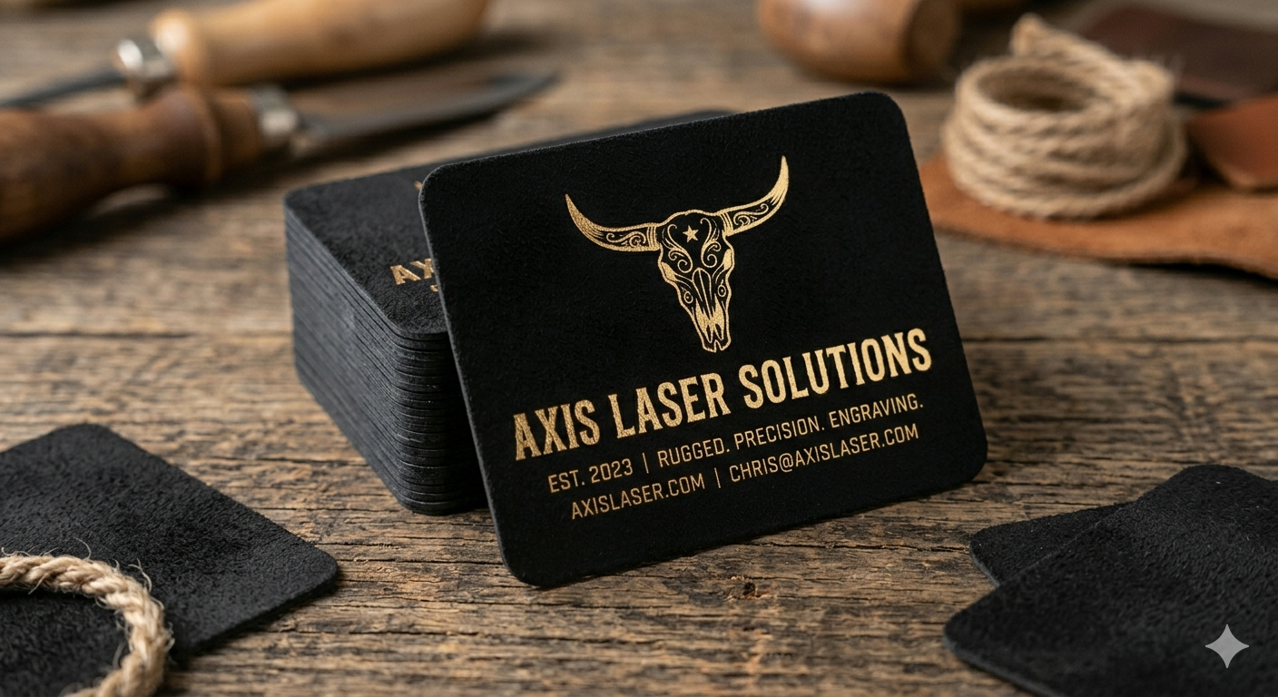 Executive Square Suede Business Cards