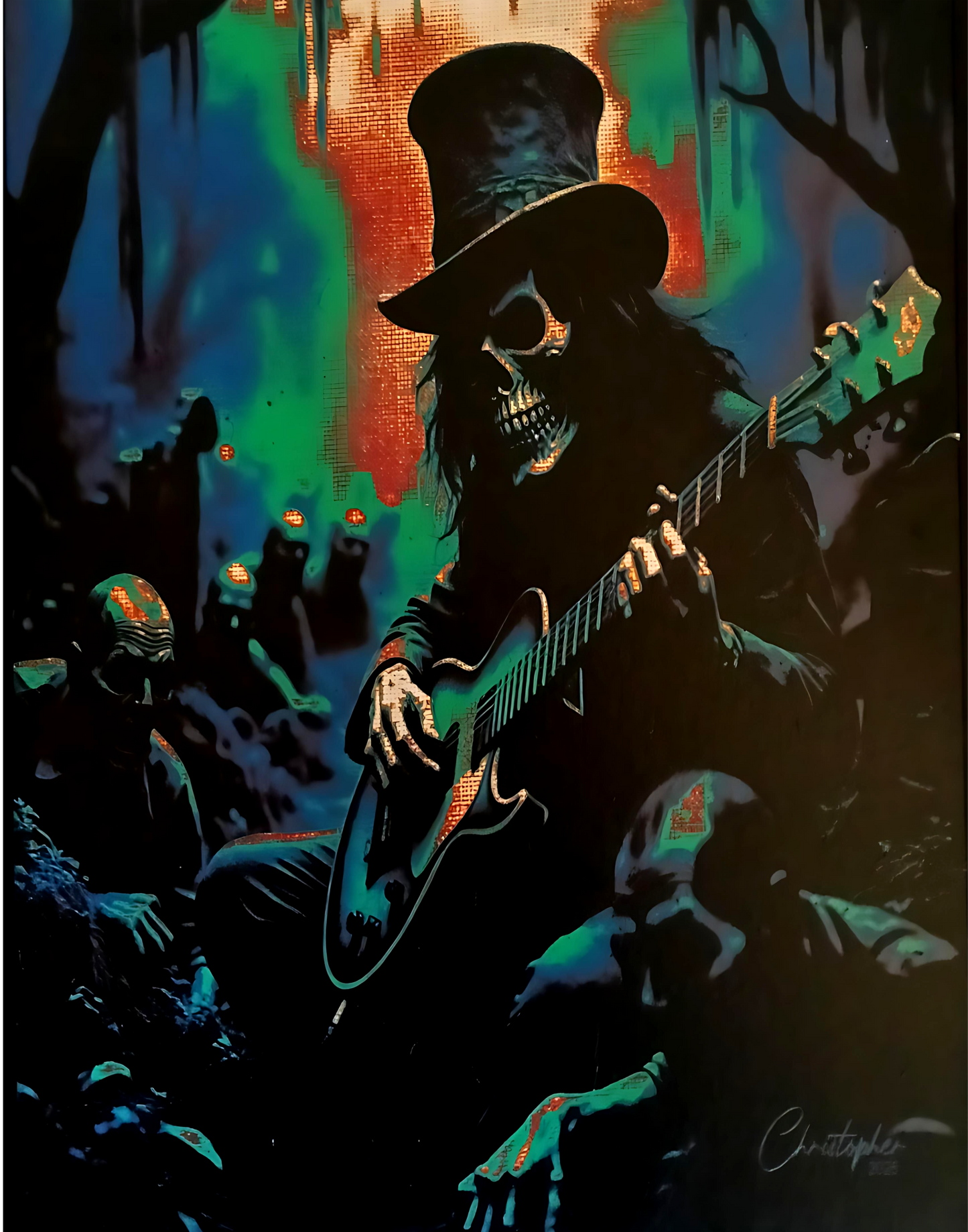 Laser Engraved Canvas Panel Pied Piper of the Dead 2 11"x14"