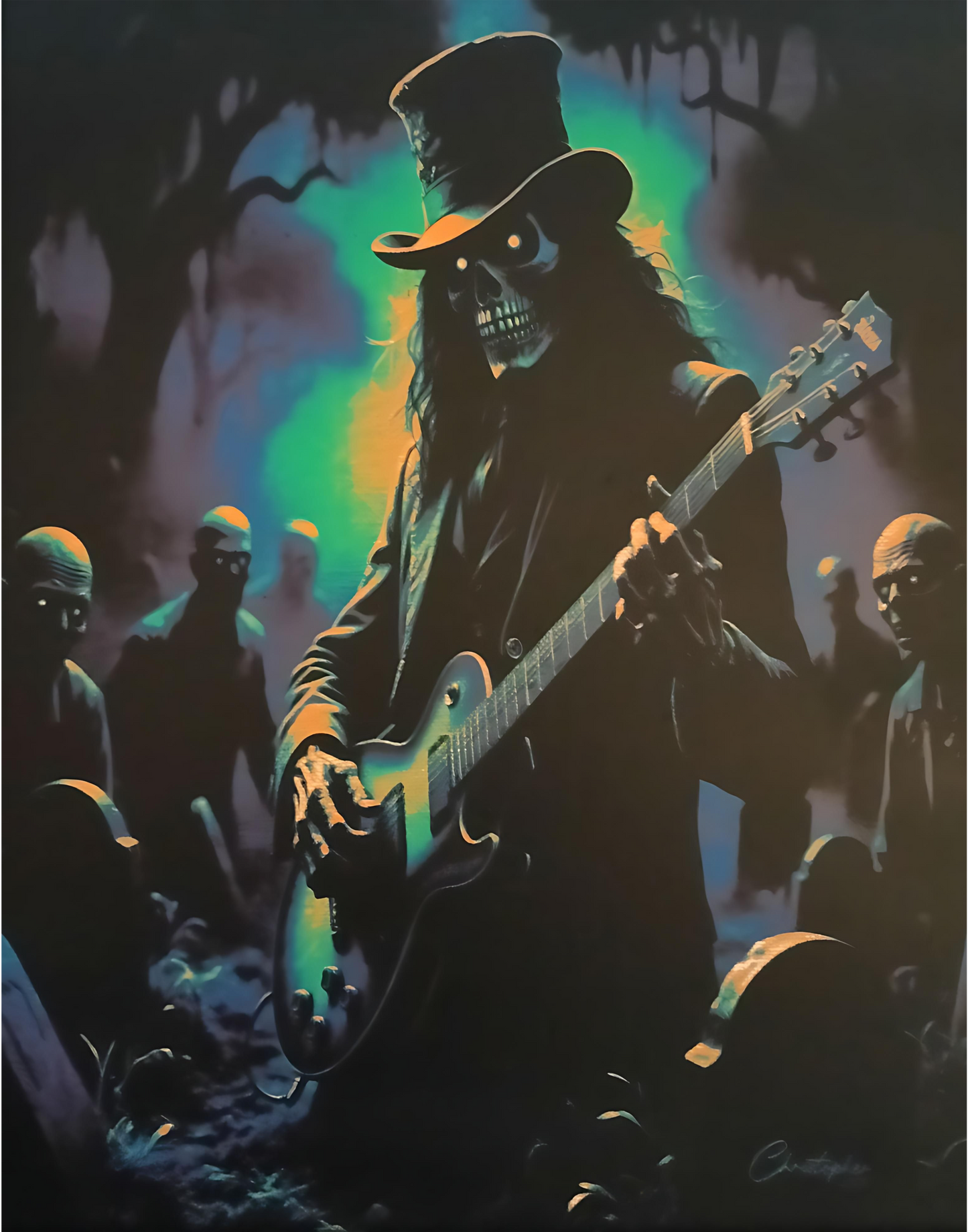 Laser Engraved Canvas Panel Pied Piper of the Dead 8"x10"